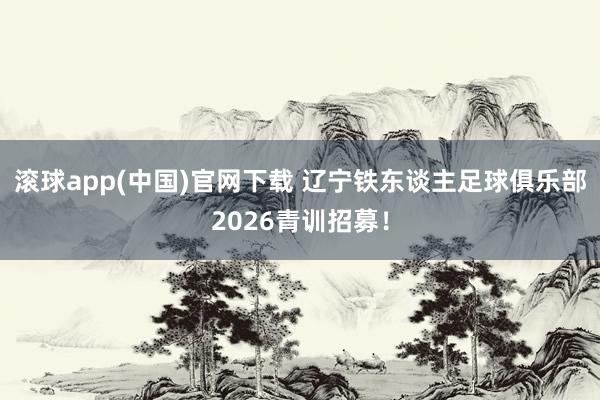 滚球app(中国)官网下载 辽宁铁东谈主足球俱乐部2026青训招募！
