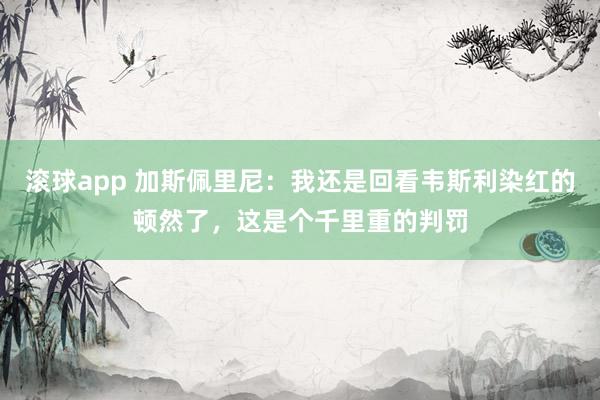 滚球app 加斯佩里尼：我还是回看韦斯利染红的顿然了，这是个千里重的判罚