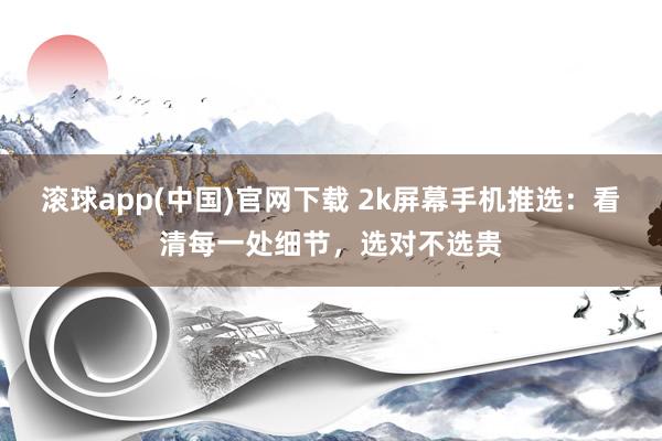 滚球app(中国)官网下载 2k屏幕手机推选：看清每一处细节，选对不选贵