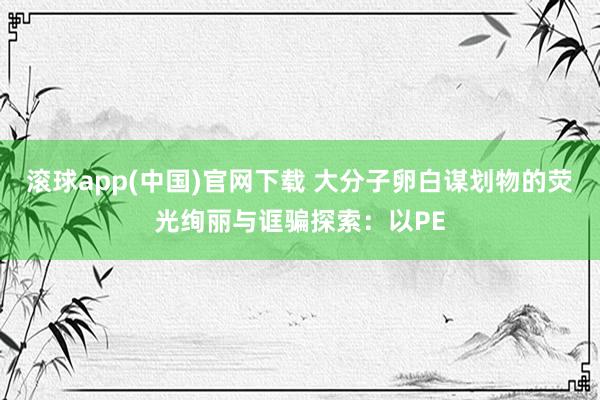 滚球app(中国)官网下载 大分子卵白谋划物的荧光绚丽与诓骗探索：以PE