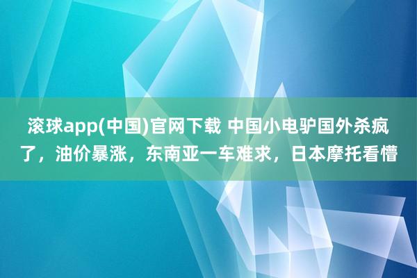 滚球app(中国)官网下载 中国小电驴国外杀疯了，油价暴涨，东南亚一车难求，日本摩托看懵