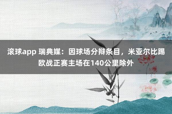 滚球app 瑞典媒：因球场分辩条目，米亚尔比踢欧战正赛主场在140公里除外