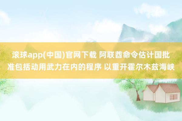 滚球app(中国)官网下载 阿联酋命令估计国批准包括动用武力在内的程序 以重开霍尔木兹海峡