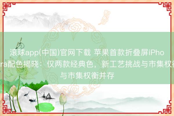 滚球app(中国)官网下载 苹果首款折叠屏iPhone Ultra配色揭晓：仅两款经典色，新工艺挑战与市集权衡并存