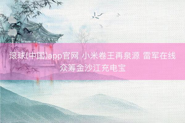 滚球(中国)app官网 小米卷王再泉源 雷军在线众筹金沙江充电宝