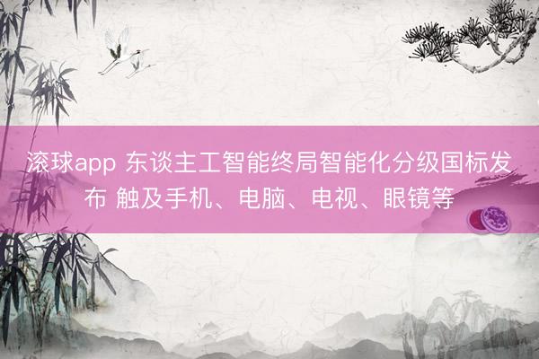滚球app 东谈主工智能终局智能化分级国标发布 触及手机、电脑、电视、眼镜等