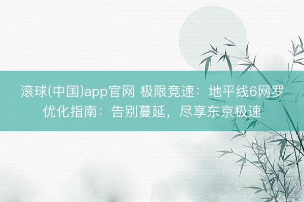 滚球(中国)app官网 极限竞速:地平线6网罗优化指南:告别蔓延,尽享东京极速