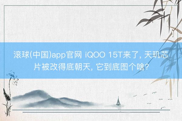 滚球(中国)app官网 iQOO 15T来了， 天玑芯片被改得底朝天， 它到底图个啥?
