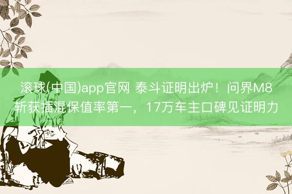 滚球(中国)app官网 泰斗证明出炉！问界M8斩获插混保值率第一，17万车主口碑见证明力