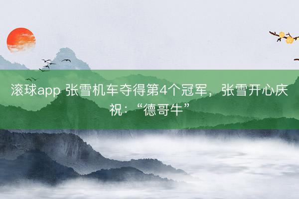 滚球app 张雪机车夺得第4个冠军，张雪开心庆祝：“德哥牛”