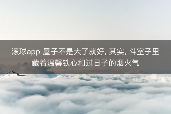 滚球app 屋子不是大了就好， 其实， 斗室子里藏着温馨铁心和过日子的烟火气