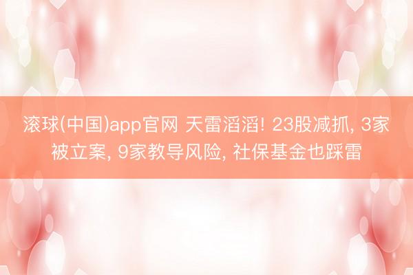 滚球(中国)app官网 天雷滔滔! 23股减抓, 3家被立案, 9家教导风险, 社保基金也踩雷