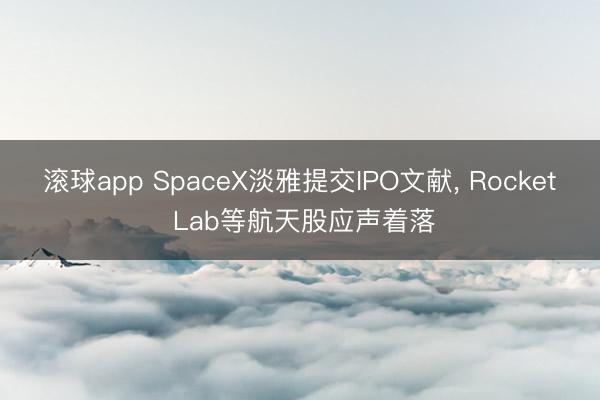 滚球app SpaceX淡雅提交IPO文献， Rocket Lab等航天股应声着落