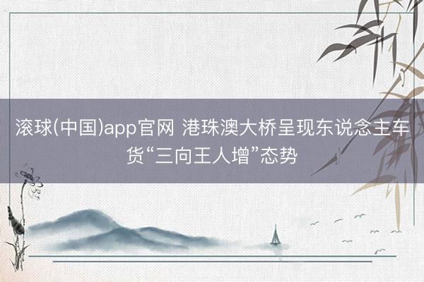 滚球(中国)app官网 港珠澳大桥呈现东说念主车货“三向王人增”态势