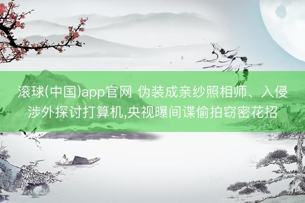 滚球(中国)app官网 伪装成亲纱照相师、入侵涉外探讨打算机，央视曝间谍偷拍窃密花招