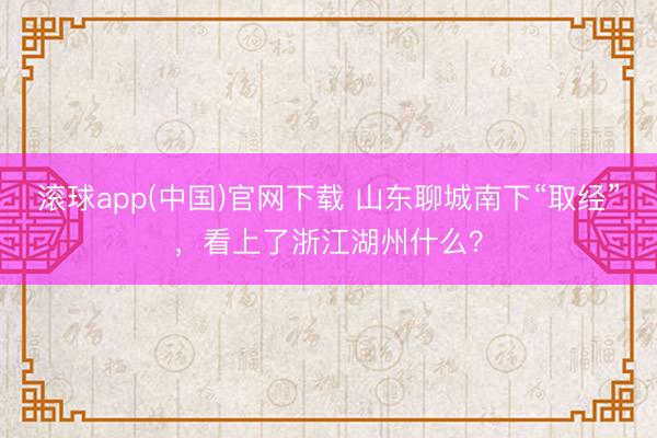 滚球app(中国)官网下载 山东聊城南下“取经”,看上了浙江湖州什么?