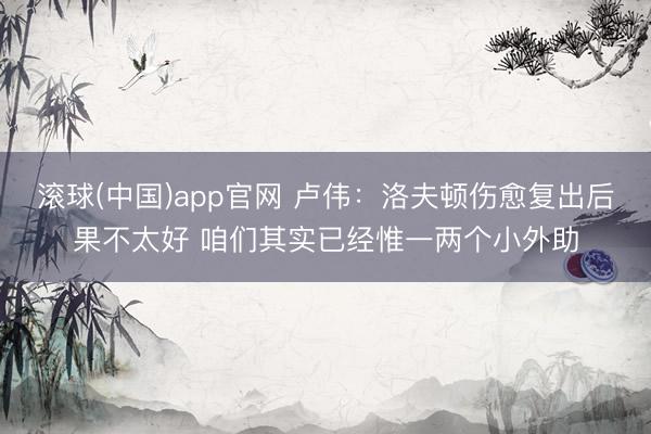 滚球(中国)app官网 卢伟：洛夫顿伤愈复出后果不太好 咱们其实已经惟一两个小外助