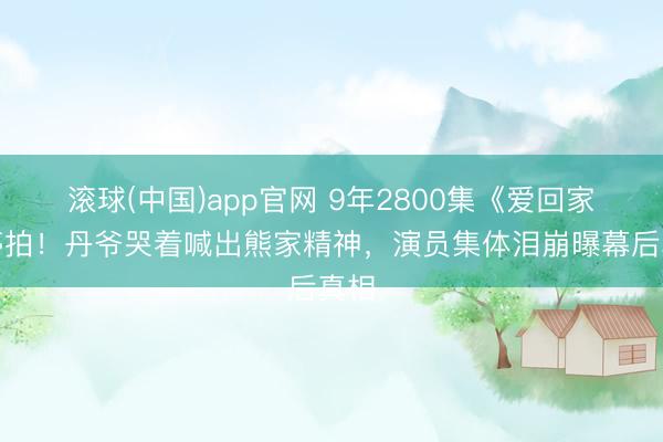 滚球(中国)app官网 9年2800集《爱回家》停拍!丹爷哭着喊出熊家精神,演员集体泪崩曝幕后真相
