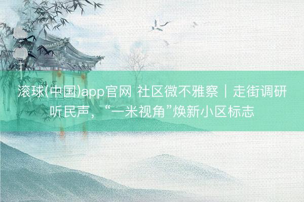 滚球(中国)app官网 社区微不雅察|走街调研听民声,“一米视角”焕新小区标志