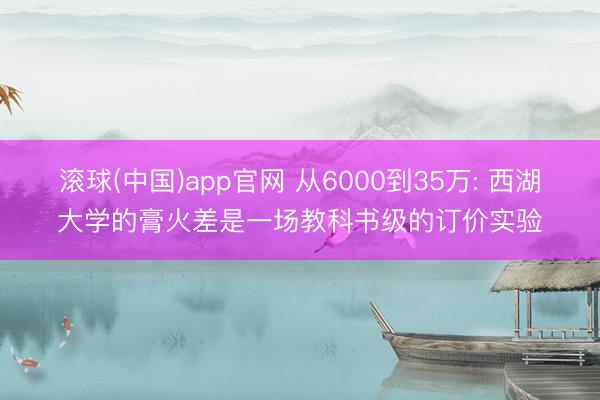 滚球(中国)app官网 从6000到35万: 西湖大学的膏火差是一场教科书级的订价实验