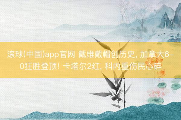 滚球(中国)app官网 戴维戴帽创历史， 加拿大6-0狂胜登顶! 卡塔尔2红， 科内重伤民心碎
